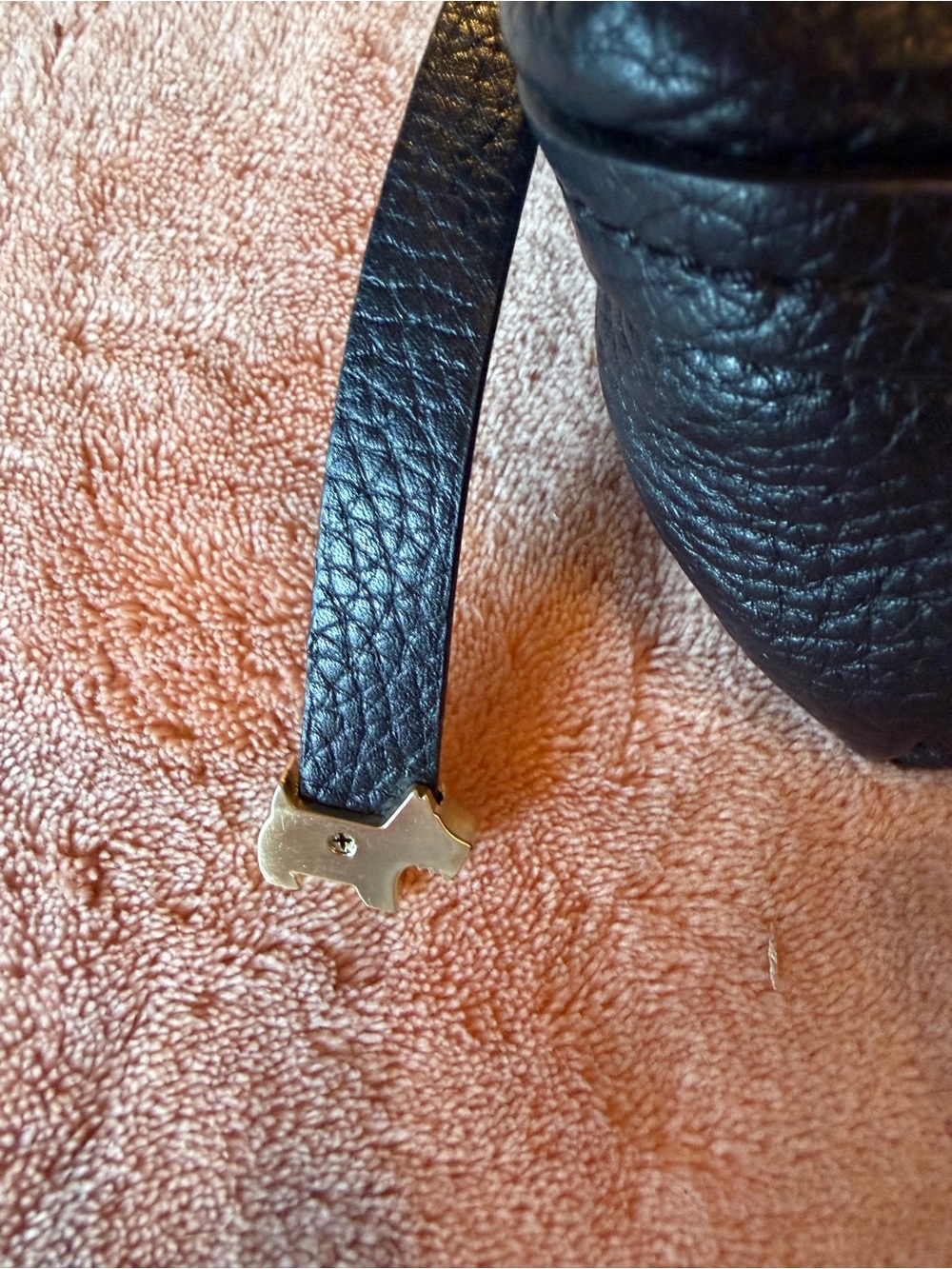 RADLEY LONDON Black Pebbled Leather Pouch with Gold Hardware - Picture 3 of 8